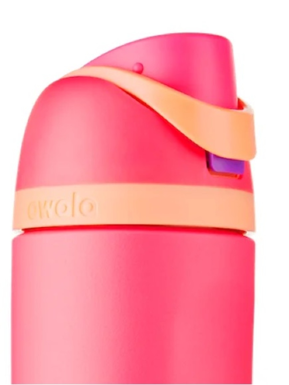 Owala Pink Stainless Water Bottle cold with Peach Accent 32oz free zip - Picture 2 of 3